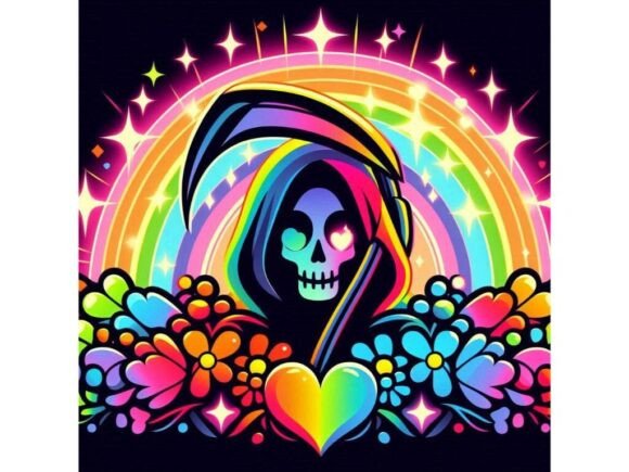 Download Rainbow-colored Grim Reaper Silhouette S - Premium Resources