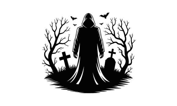 Download Grim Reaper Silhouette in Spooky Graveya - Grim reaper silhouette Collection